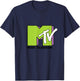 Lime Green and Purple MTV Logo Fill Treatment Small T-Shirt - T-Shirt | Navy