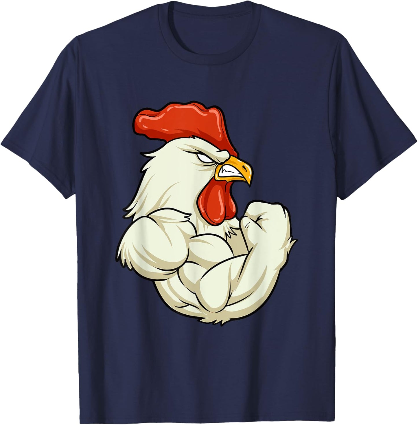 Rooster At The Gym - Muscle Fitness Training Bodybuilder T-Shirt - T-Shirt | Navy