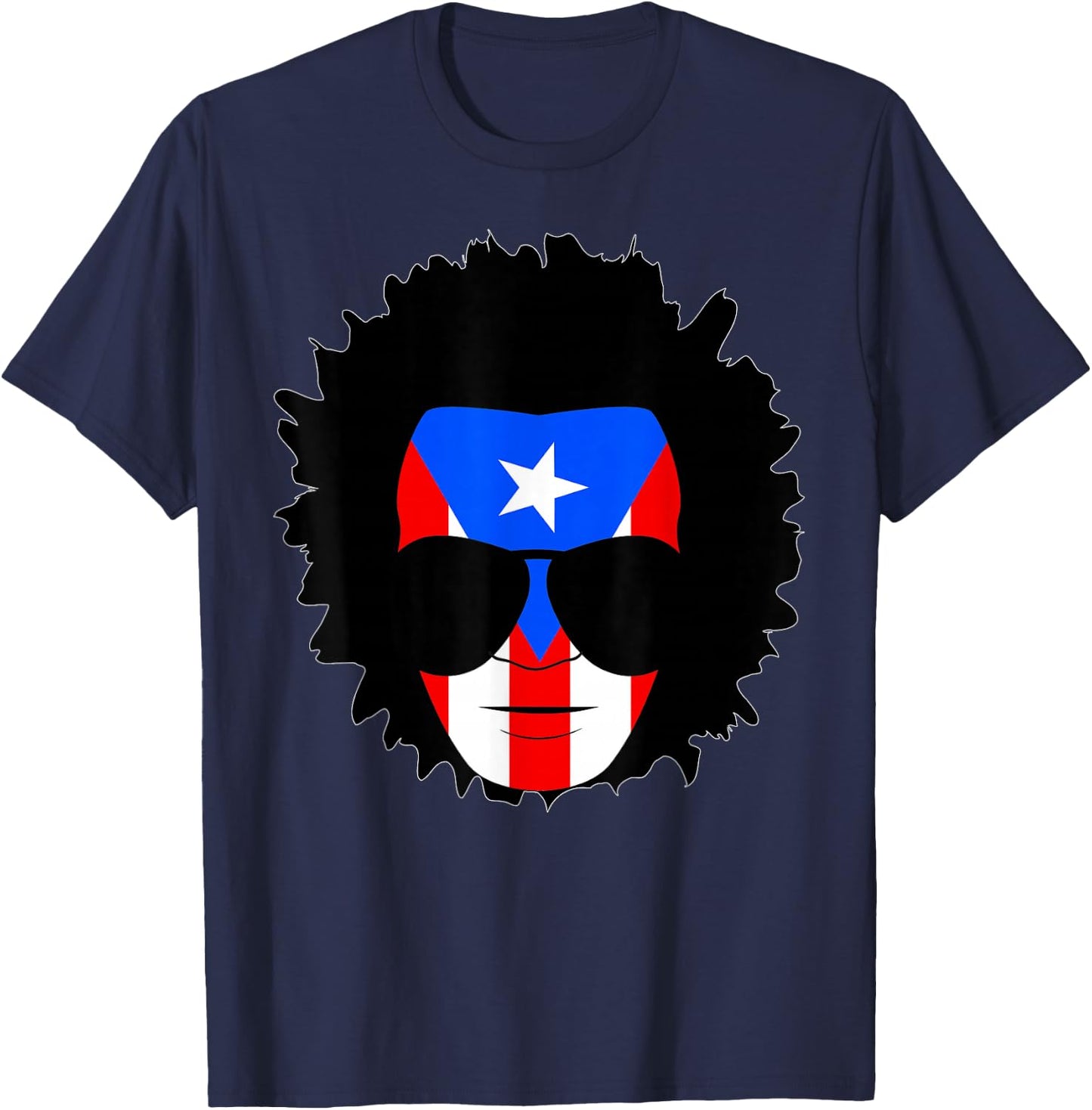 Afro Boricua Afro Latino Afro Puerto Rico Shirt T-Shirt - T-Shirt | Navy