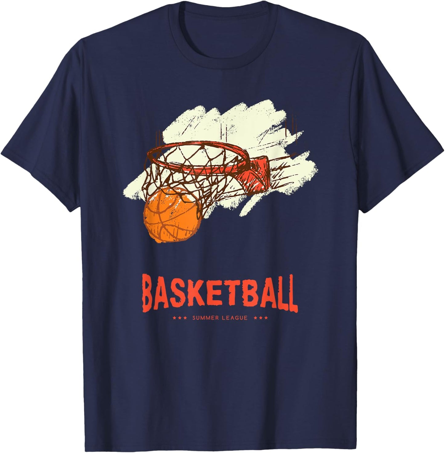 Basketball USA Summer Basketball Fans Men Women Girls Kids T-Shirt - T-Shirt | Navy