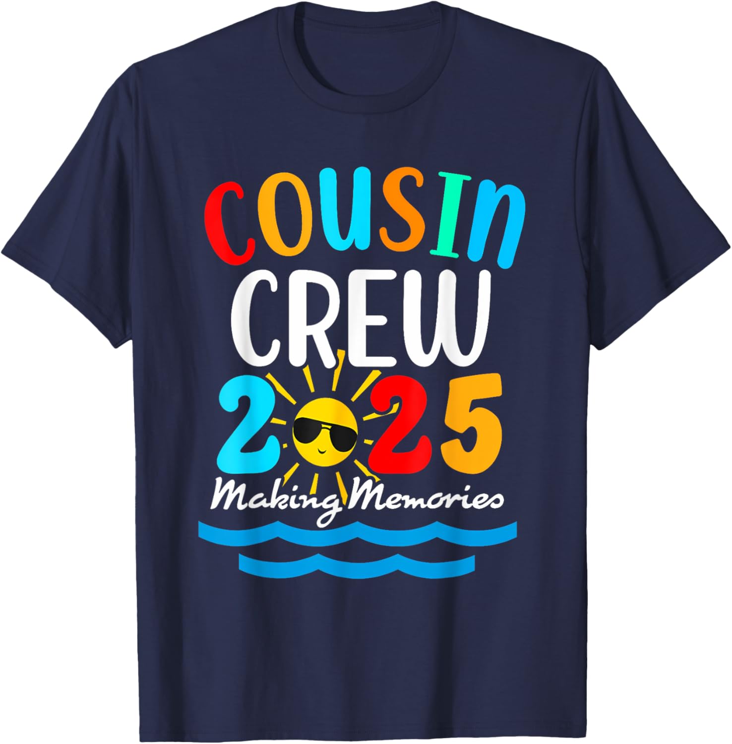 Cousin crew 2025 Summer Vacation Beach Family Trips Matching T-Shirt - T-Shirt | Navy