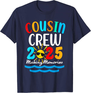 Cousin crew 2025 Summer Vacation Beach Family Trips Matching T-Shirt - T-Shirt | Navy