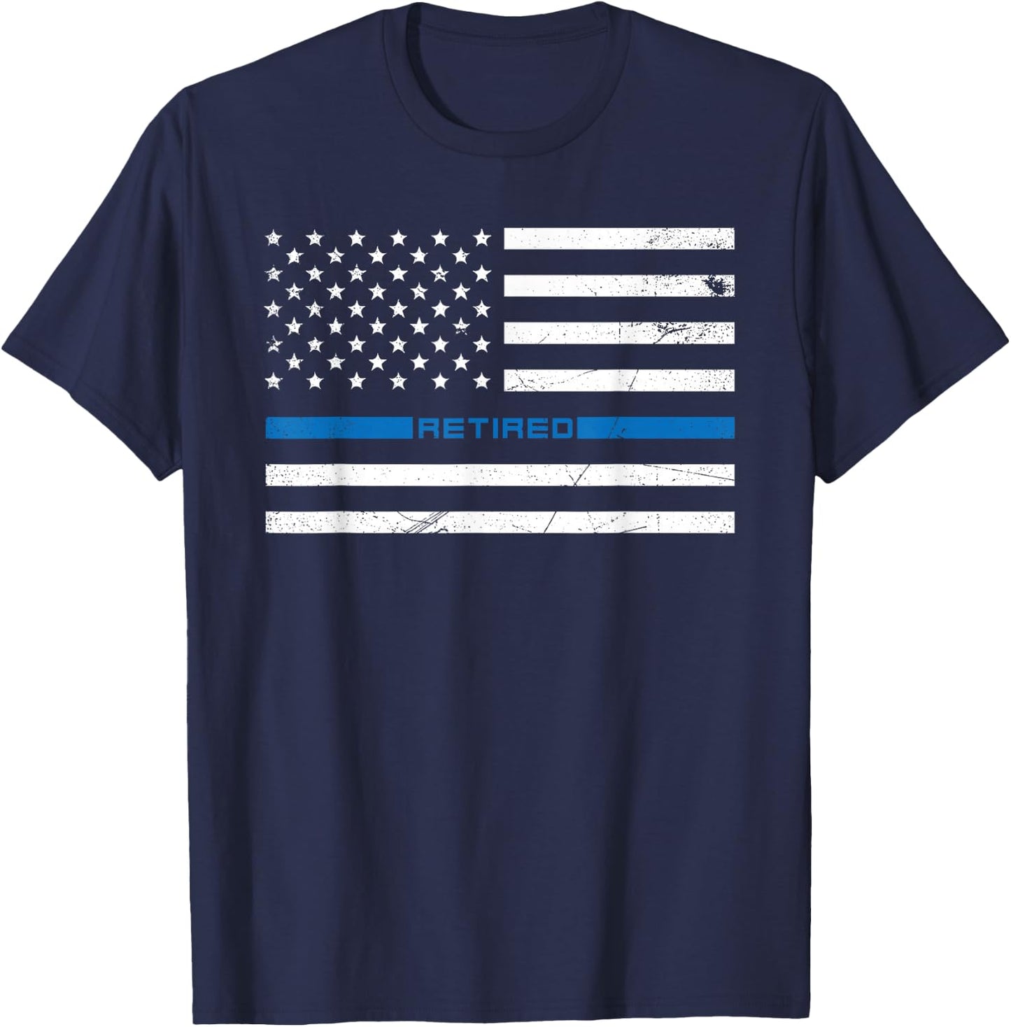 Im Retired Police Officer American Flag Thin Blue Line Cop T-Shirt - T-Shirt | Navy