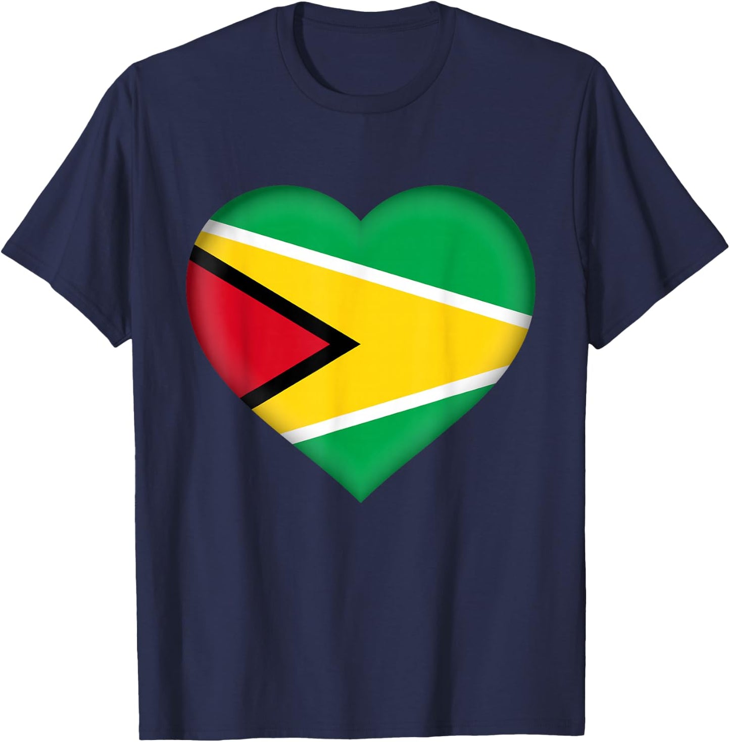 I Love Guyana | Guyanese Flag Heart Outfit T-Shirt - T-Shirt | Navy