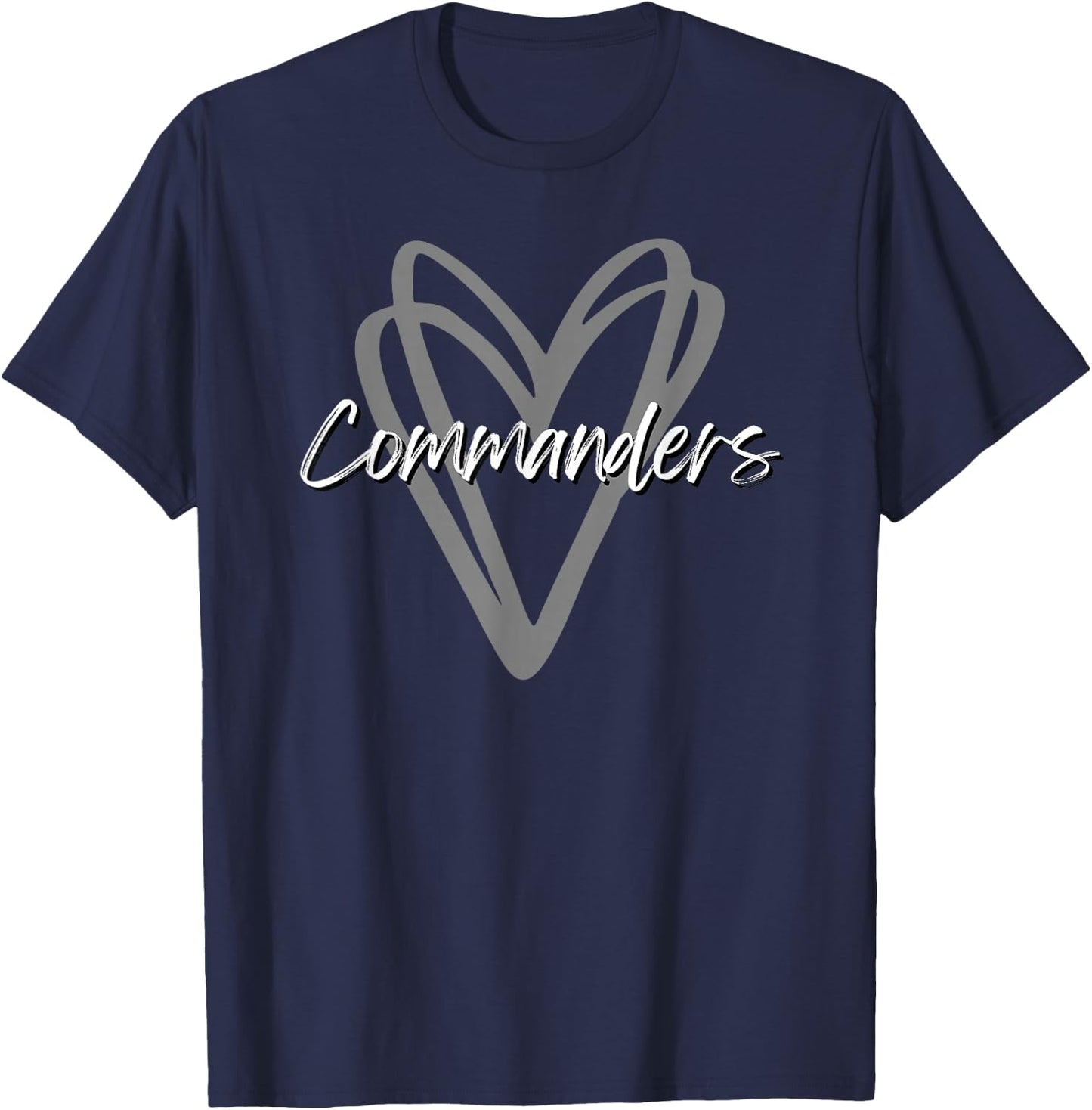 Commanders Washington County Heart Doodle HS T-Shirt - T-Shirt | Navy