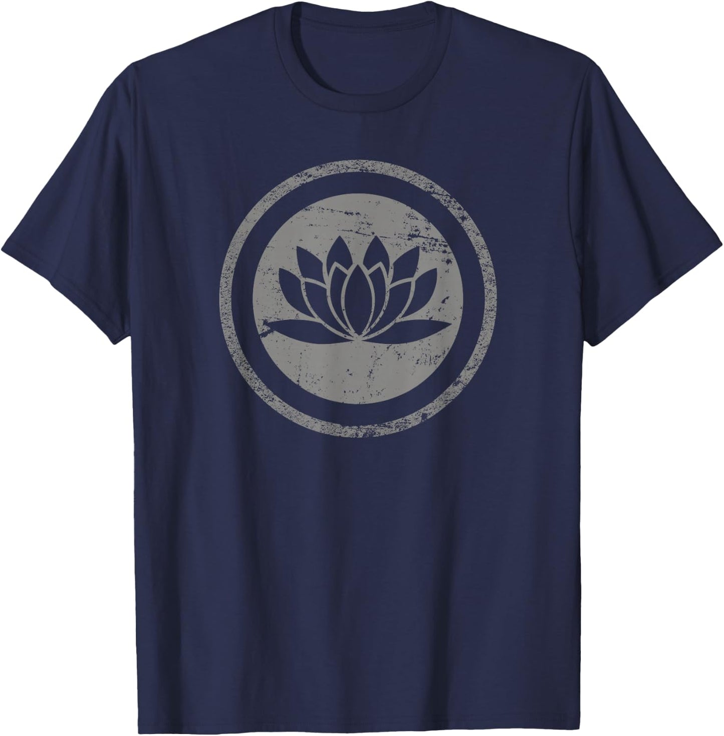 Vintage Lotus Shirt, Buddhist Shirt & Women T-Shirt - T-Shirt | Navy
