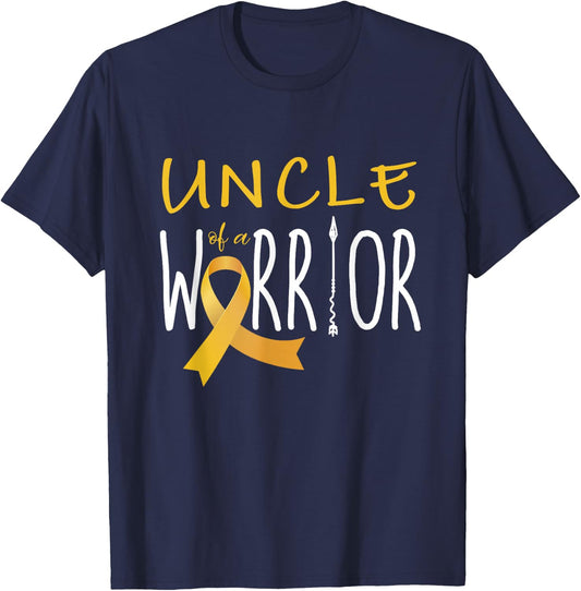 Childhood cancer awareness Uncle of a warrior T-Shirt - T-Shirt | Navy