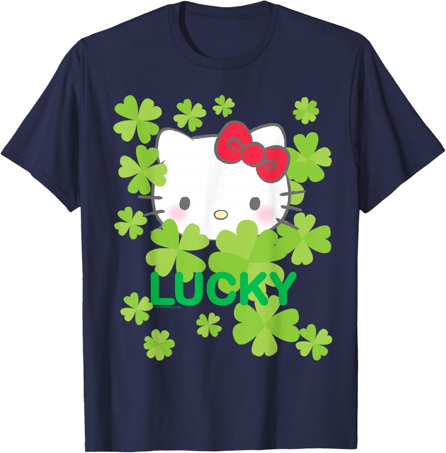 Hello Kitty Lucky Clover St. Patrick's Day Shirt T-Shirt - T-Shirt | Navy