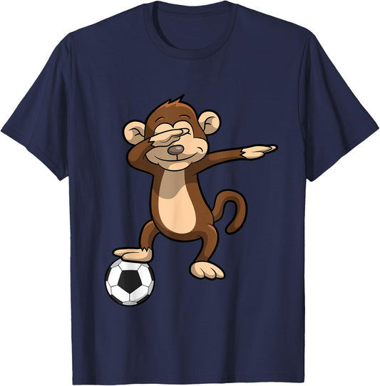 Dabbing Soccer Monkey Dab T-Shirt - T-Shirt | Navy