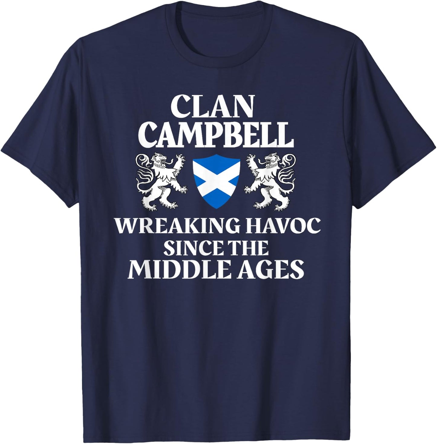 Campbell Scottish Family Clan Scotland Name Lion T-Shirt - T-Shirt | Navy