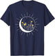 Sun Moon Solar Eclipse Flower Planets Funny Space Art Gift T-Shirt - T-Shirt | Navy