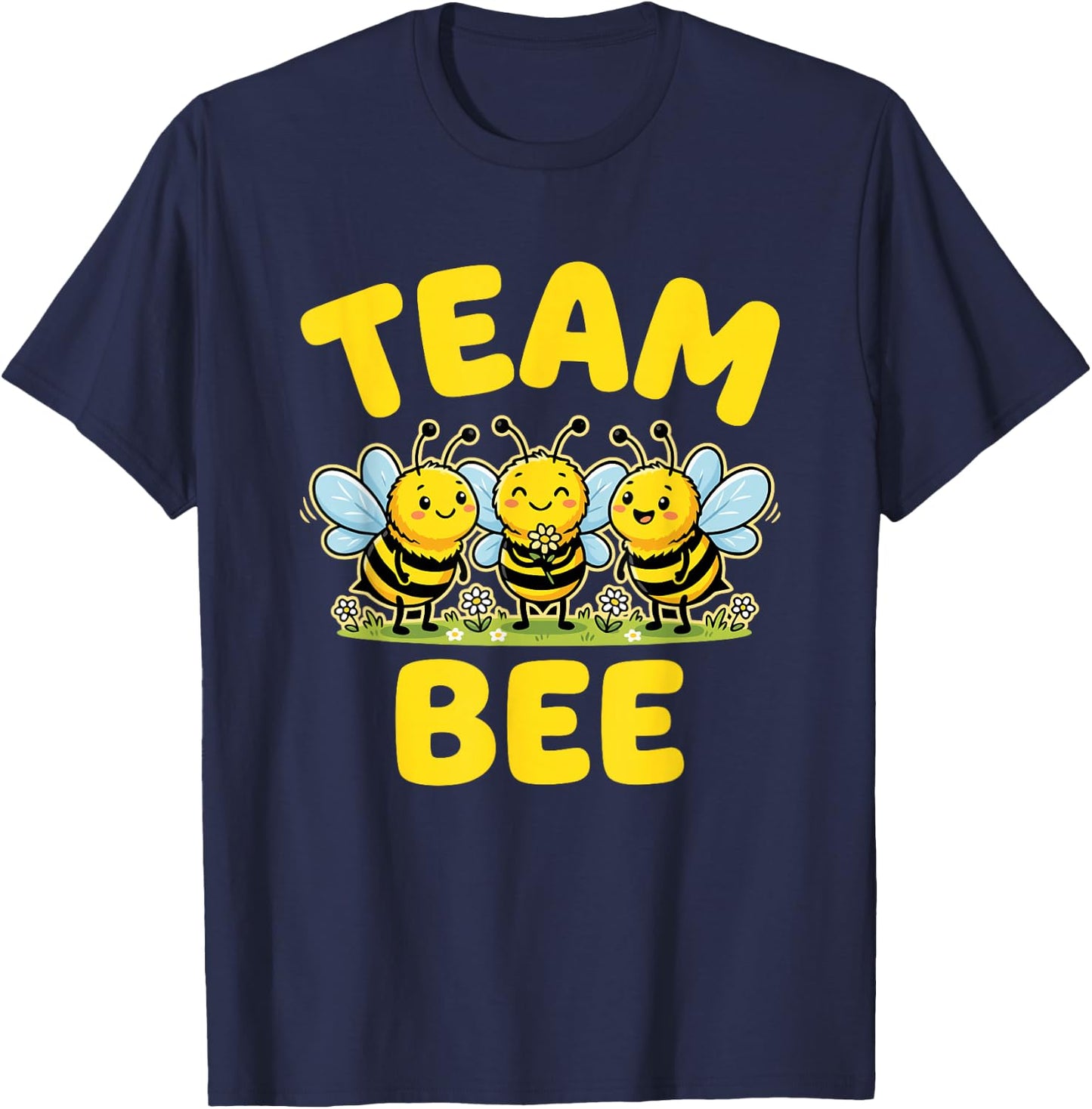 Team Bee Cute Bees Funny Matching Group Design T-Shirt - T-Shirt | Navy