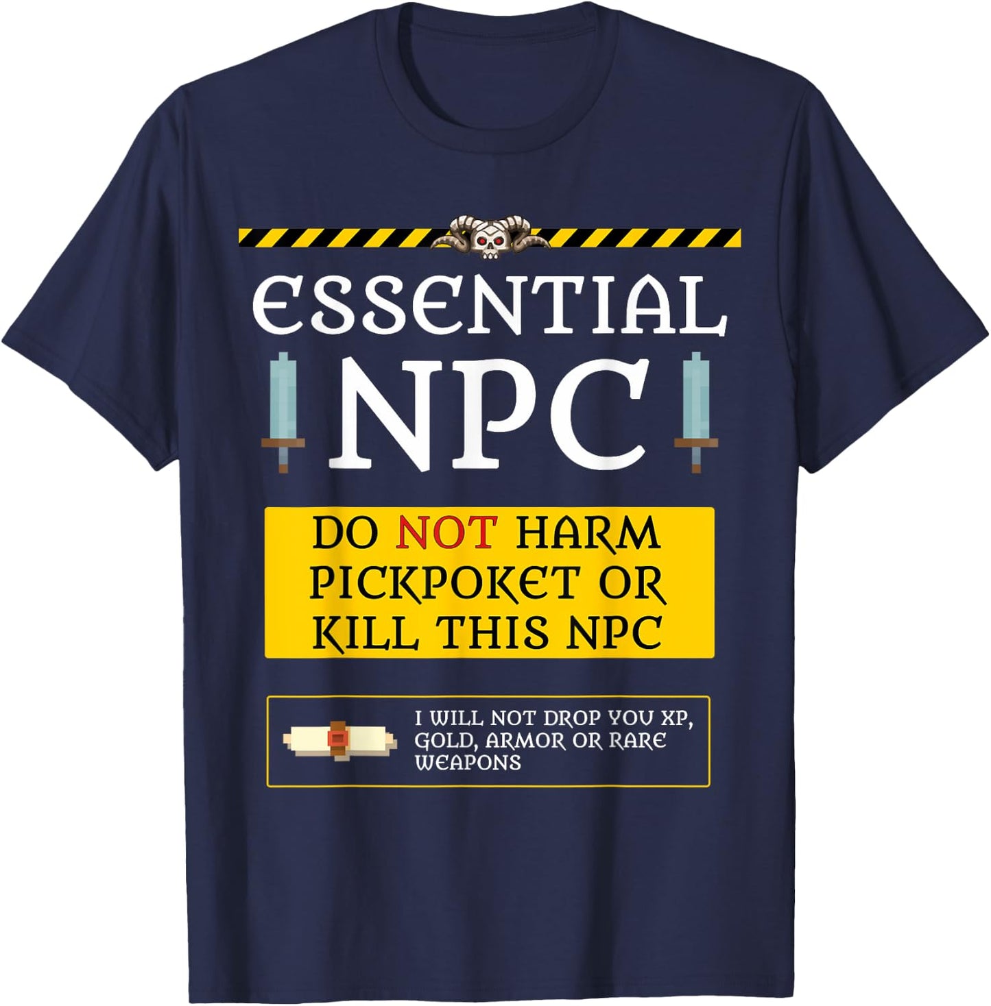 Funny Essential NPC Do Not Harm Humor Shirt T-Shirt - T-Shirt | Navy