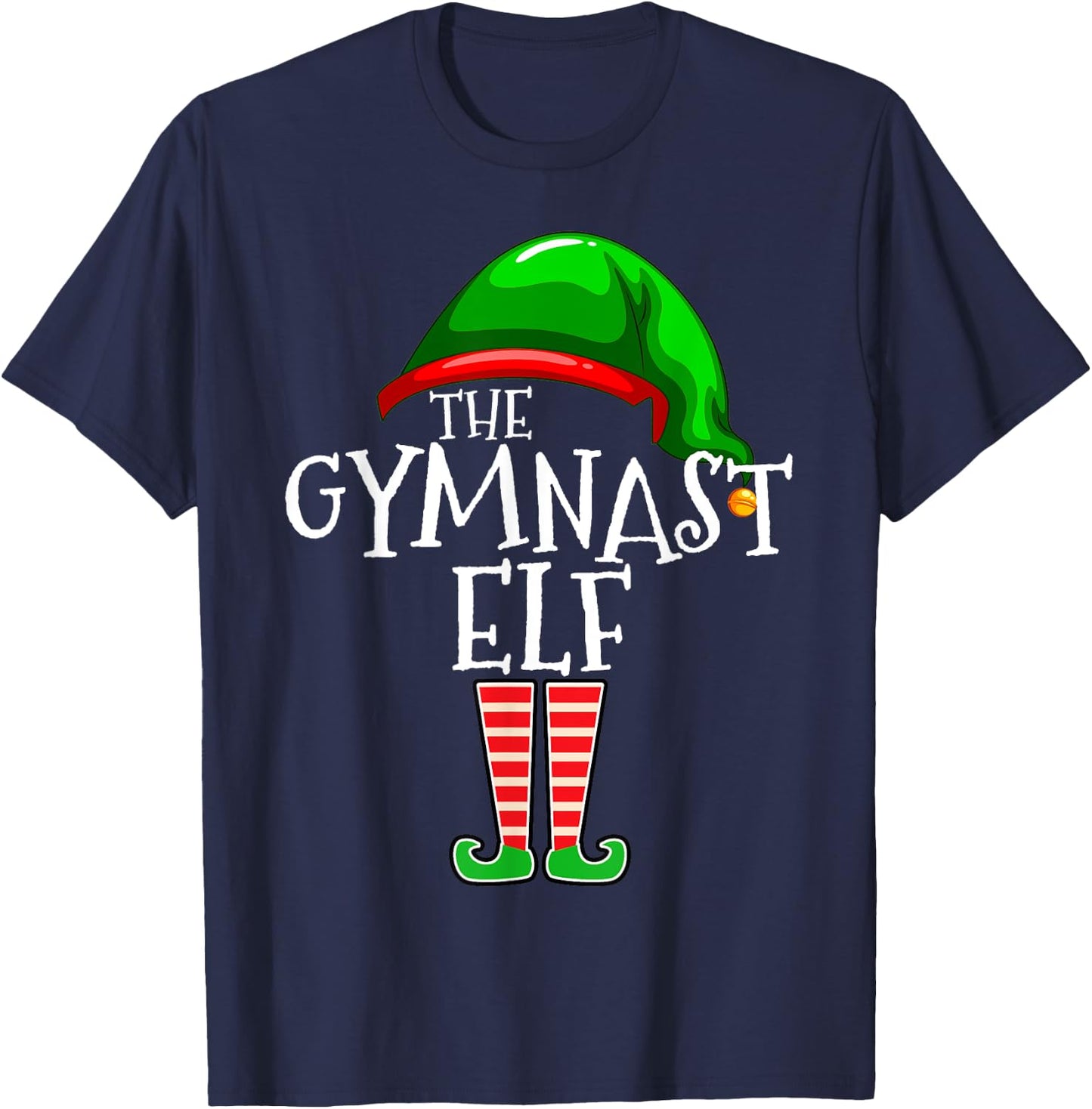 Gymnast Elf Group Matching Family Christmas Gift Gymnastics T-Shirt - T-Shirt | Navy