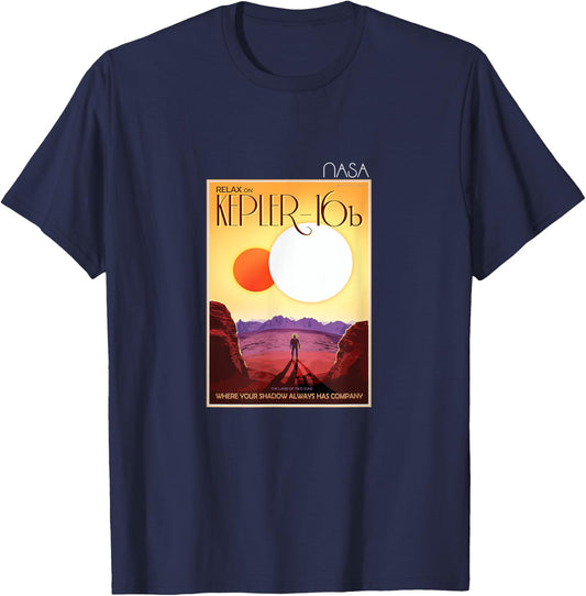 The Official Kepler 16b Space Tourism Poster NASA T-Shirt - T-Shirt | Navy