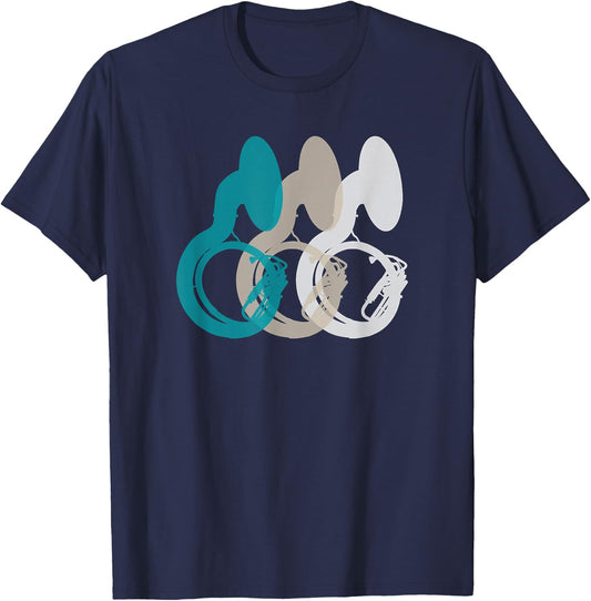 Retro Sousaphone Tuba Shirt Music Brass Band Gift T-Shirt - T-Shirt | Navy