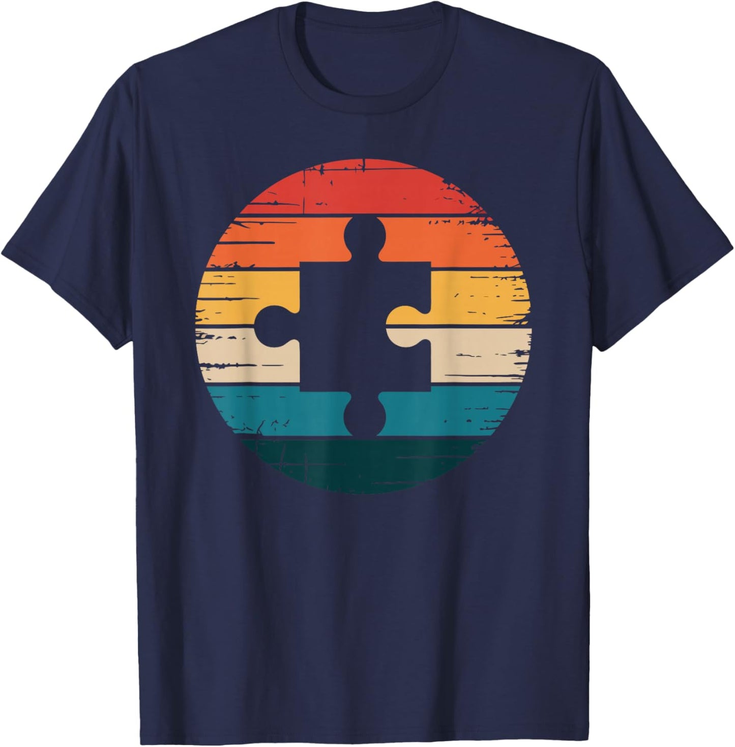 Vintage Jigsaw Puzzle T-Shirt - T-Shirt | Navy