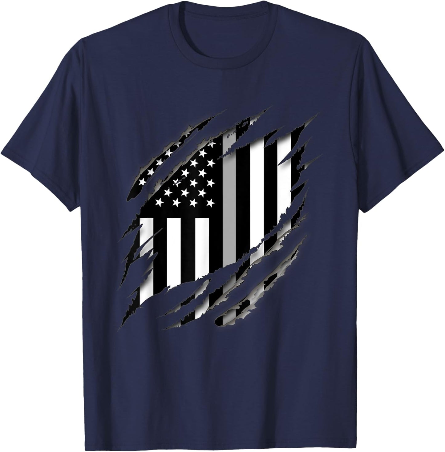 Correctional Officer Thin Silver Line Family Shirt T-Shirt - T-Shirt | Navy
