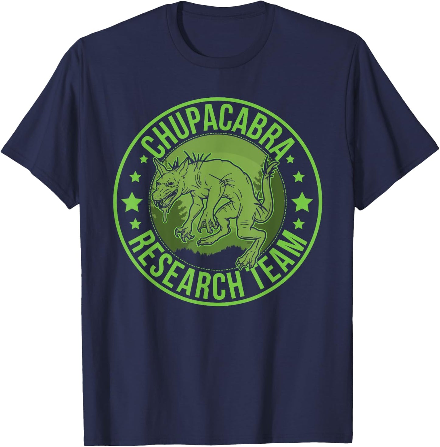 Chupacabra Hide & Seek Research Team Champion Cryptid T-Shirt - T-Shirt | Navy