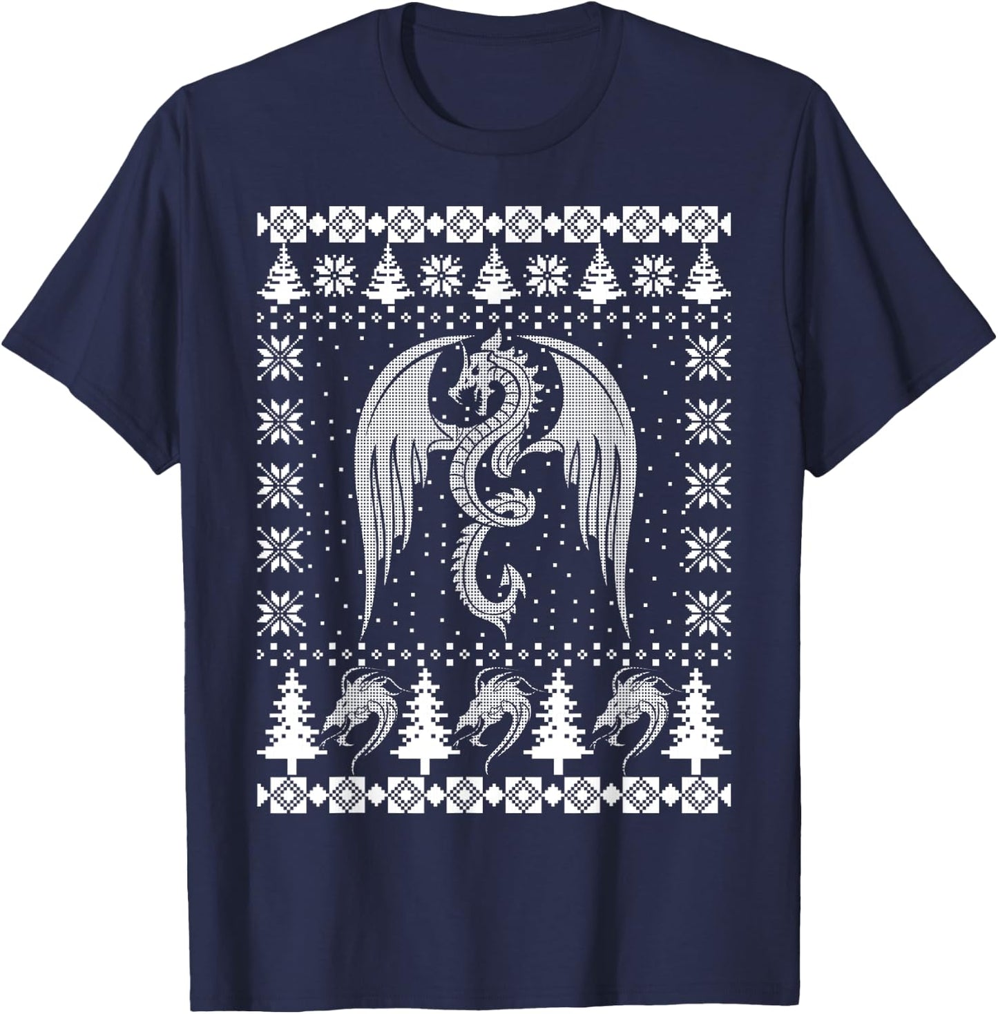 Dragon Ugly Christmas Fantasy Mystical Christmas Gift T-Shirt - T-Shirt | Navy
