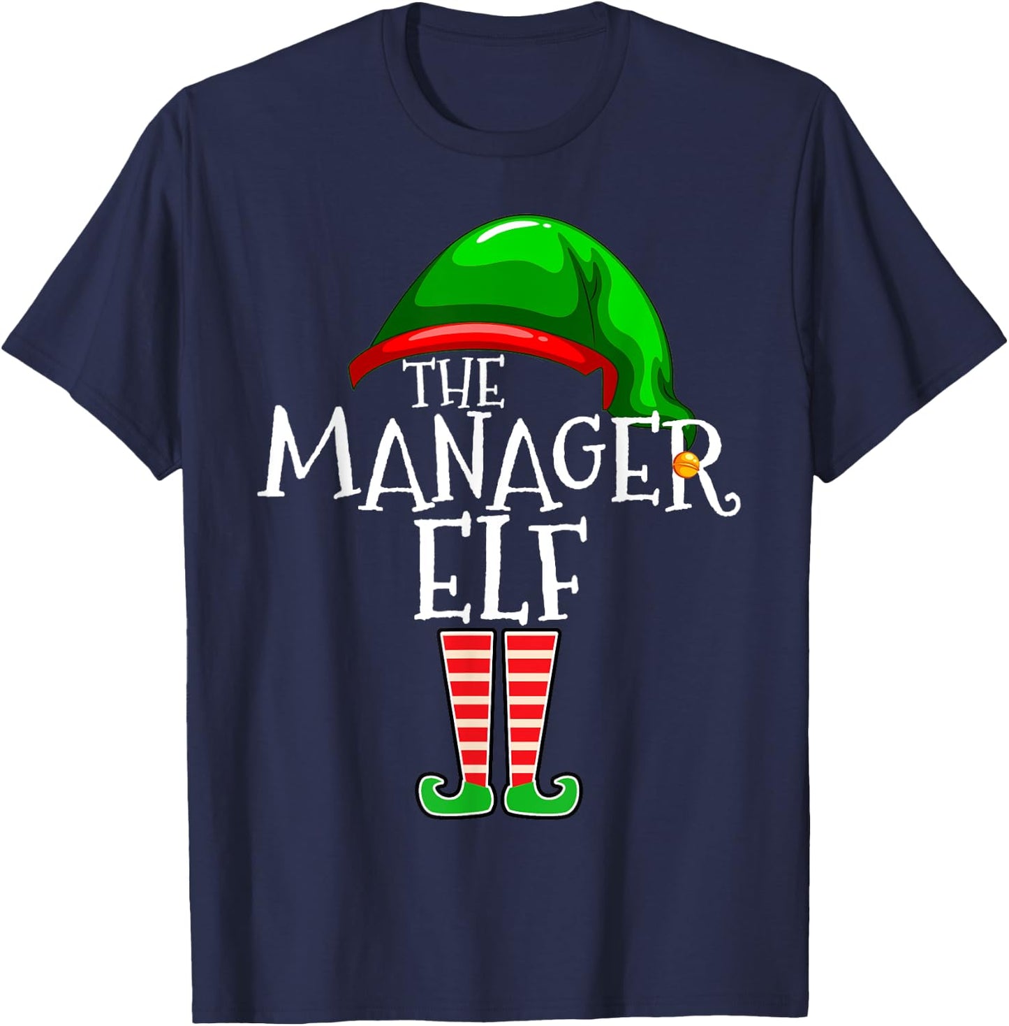 The Manager Elf Group Matching Family Christmas Gifts Boss T-Shirt - T-Shirt | Navy
