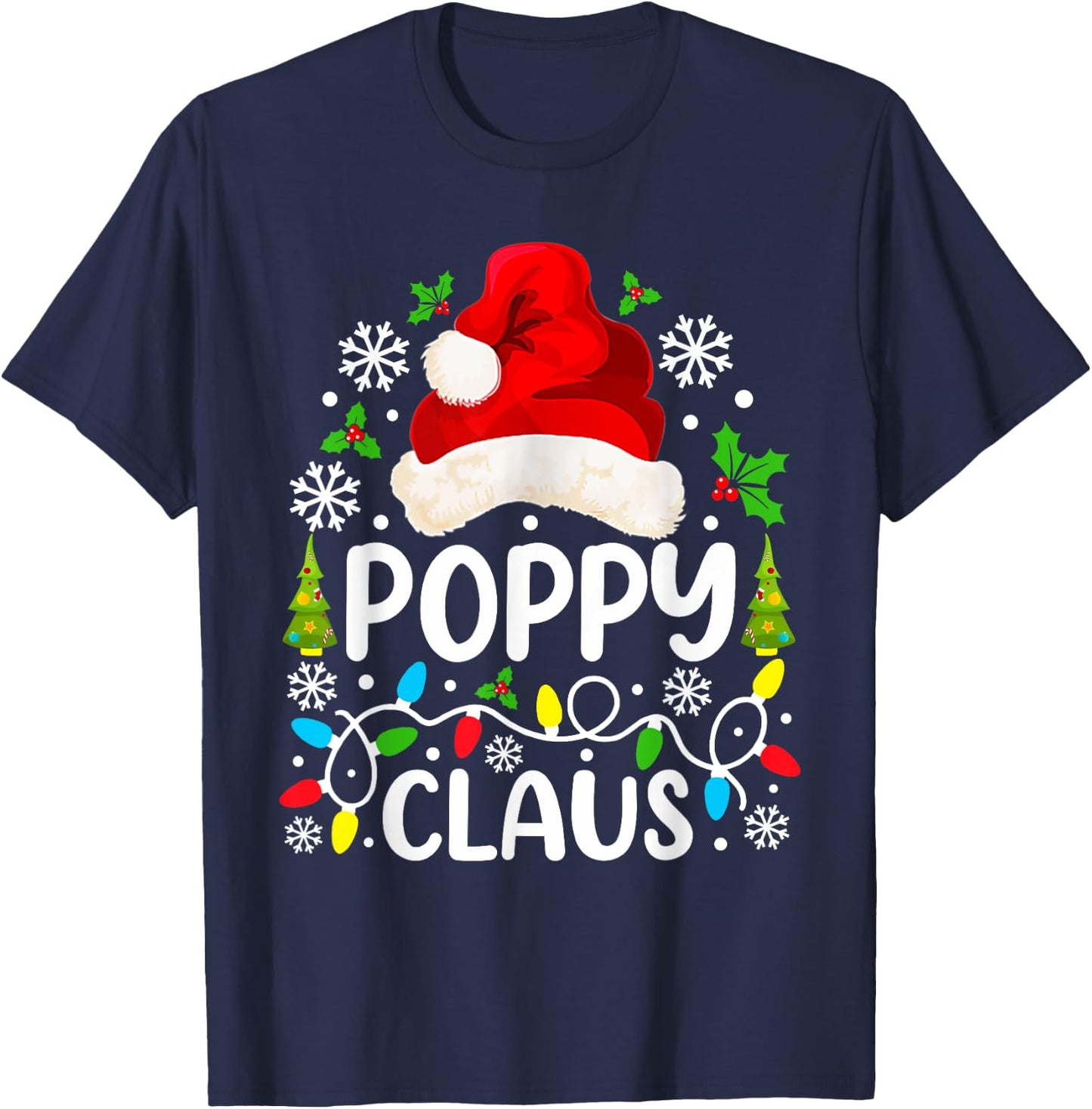 Poppy Claus Funny Christmas Family Matching T-Shirt - T-Shirt | Navy