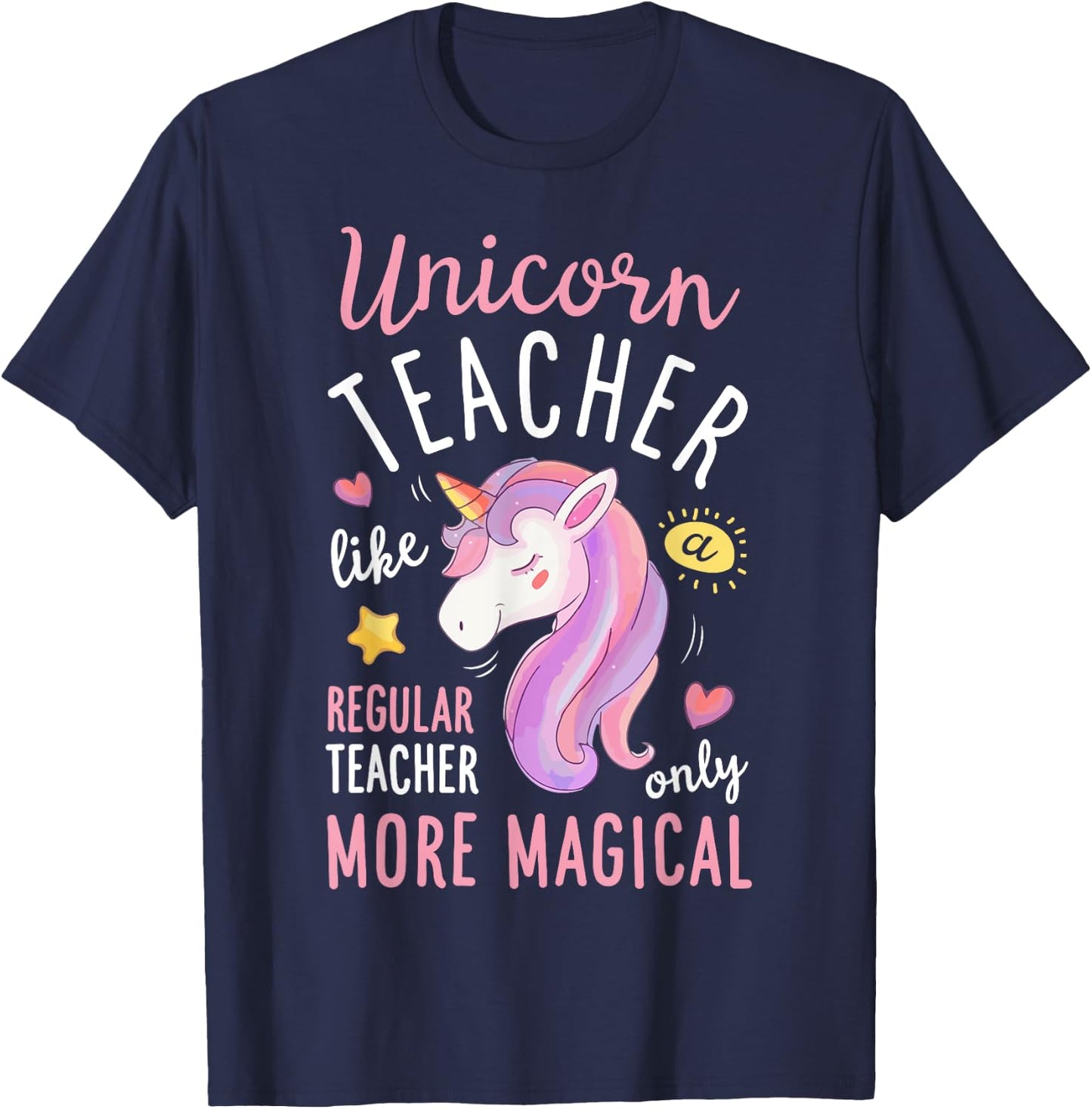 Unicorn Teacher Funny Women Teachers Back To School Gifts T-Shirt - T-Shirt | Navy