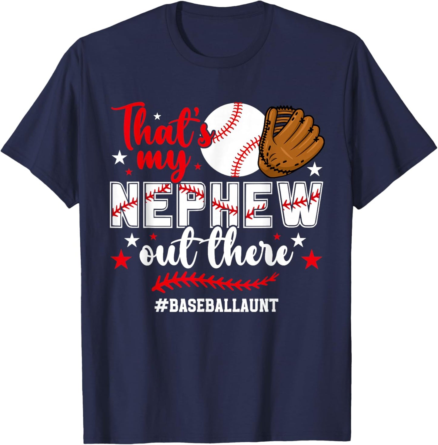 That's My Nephew Baseball Aunt of A Baseball Player Auntie T-Shirt - T-Shirt | Navy