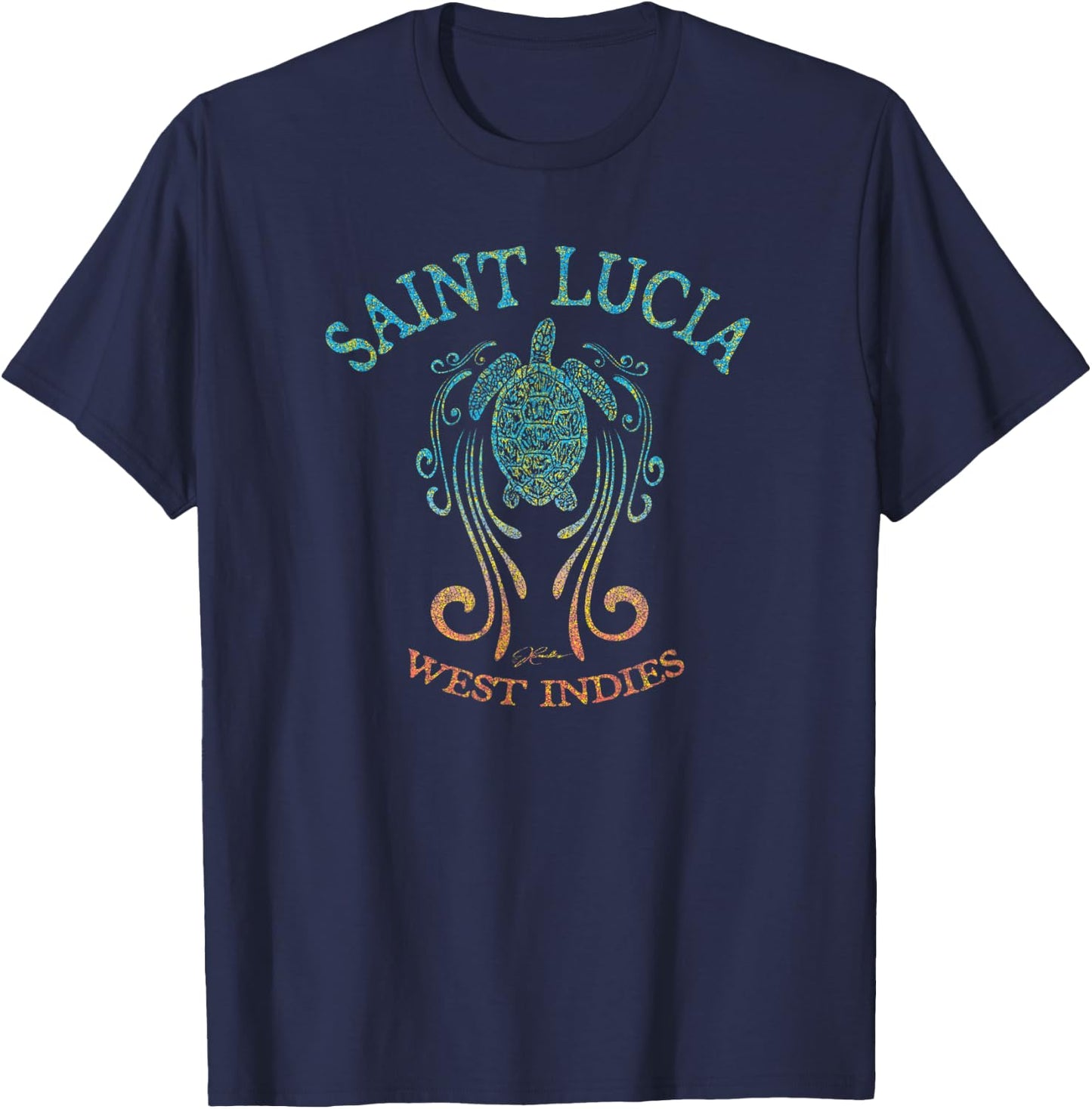 JCombs: Saint Lucia, Sea Turtle in the Slipstream T-Shirt - T-Shirt | Navy