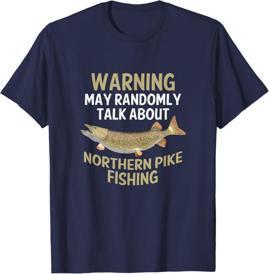 Funny Northern Pike Fishing Graphic Freshwater Fish Gift T-Shirt - T-Shirt | Navy