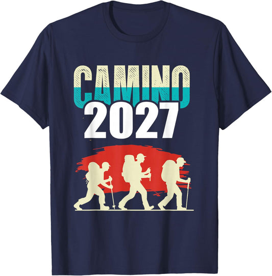 Camino de Santiago 2027 Shirt Pilgrimage Buen Camino Gift T-Shirt - T-Shirt | Navy