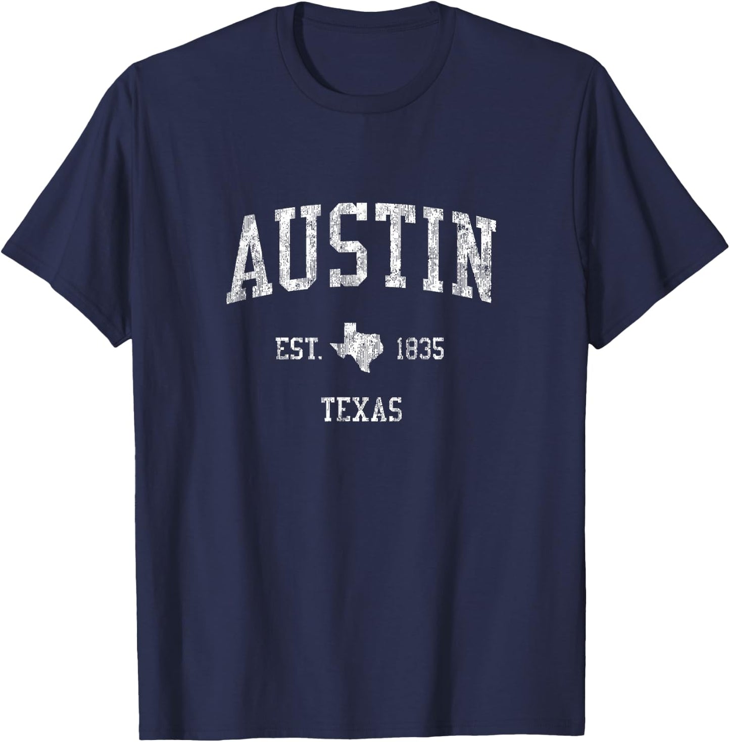 Austin Texas TX Vintage Sports Design T-Shirt - T-Shirt | Navy