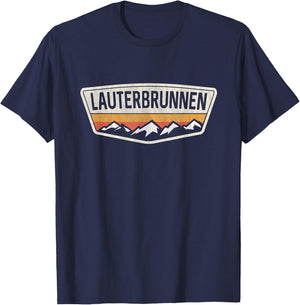 Lauterbrunnen Switzerland Shield - Lauterbrunnen Swiss T-Shirt - T-Shirt | Navy