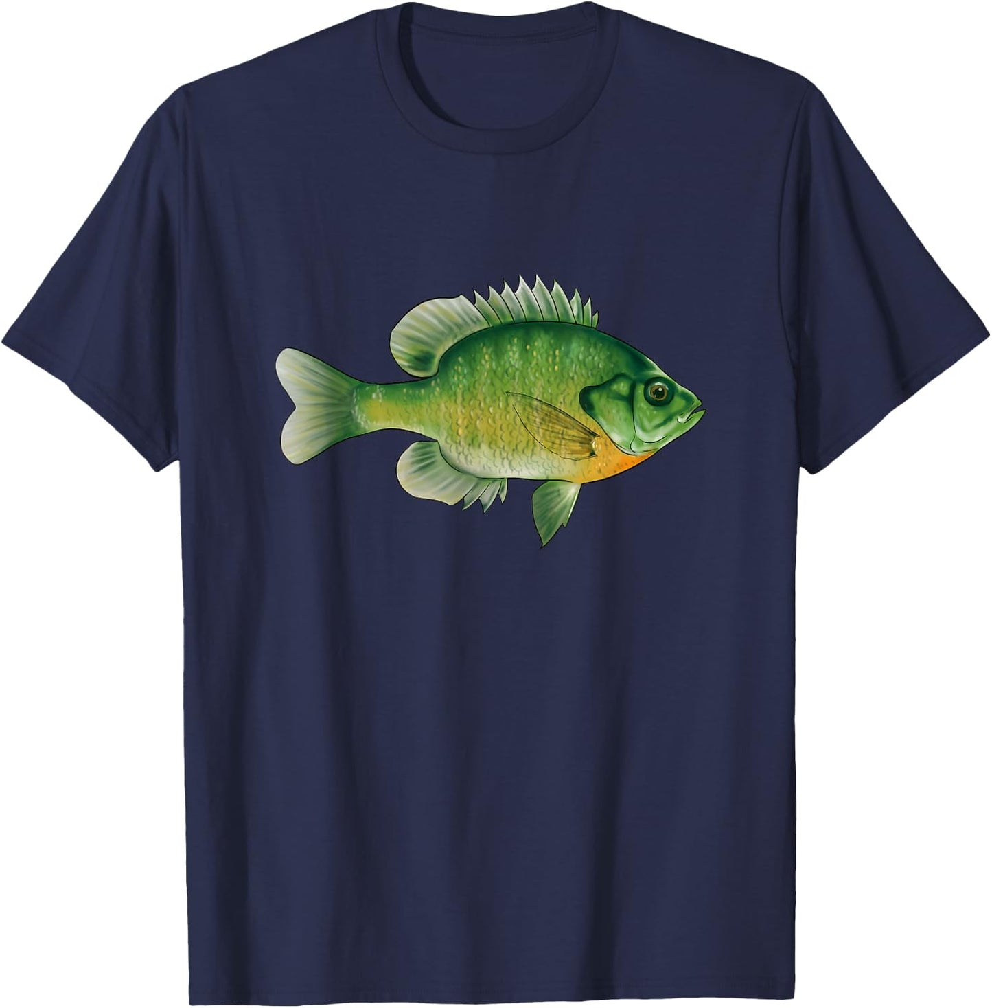 Bluegill Fishing Illustration Bream Freshwater Fish Graphic T-Shirt - T-Shirt | Navy