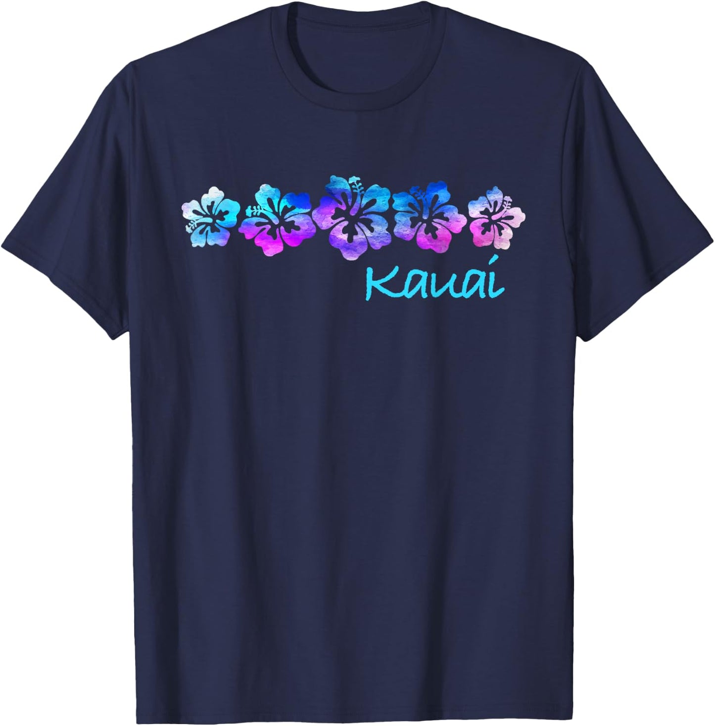 Kauai Vintage : Hibiscus Flower T-Shirt - T-Shirt | Navy