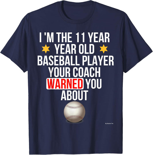 Baseball 11th Birthday T Shirt 11 Year Old Birthday T-Shirt - T-Shirt | Navy