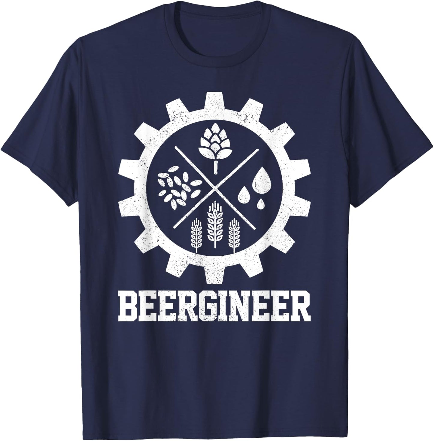 Beergineer Homebrew Home Brewing Craft Beer Brewer Gift T-Shirt - T-Shirt | Navy