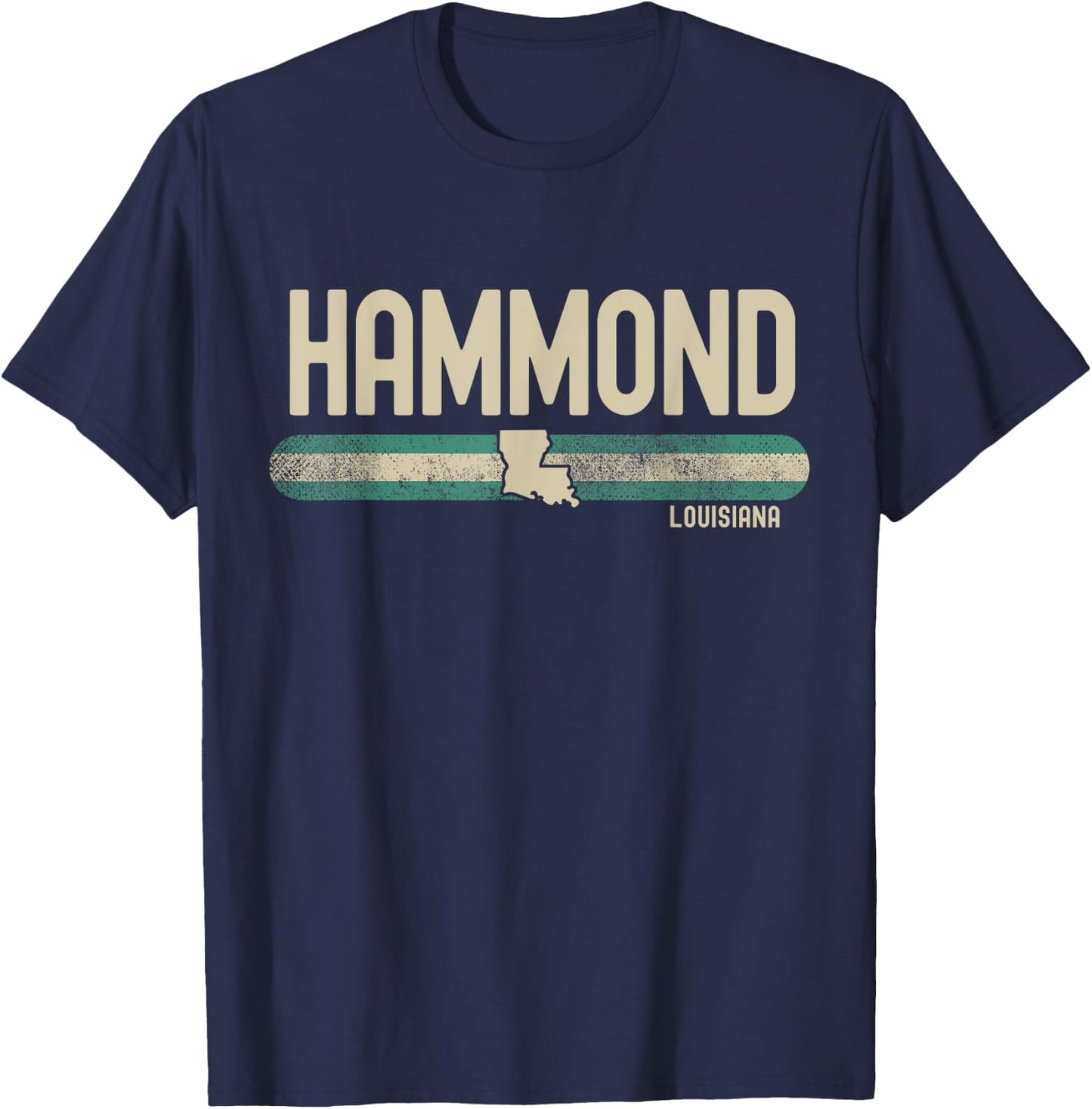 Hammond LA | Louisiana | Travel & 80s Style T-Shirt - T-Shirt | Navy