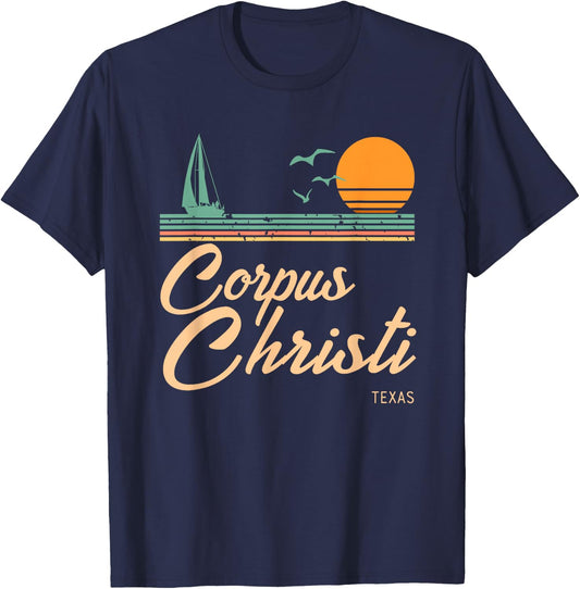Vintage Corpus Christi Texas T-Shirt - T-Shirt | Navy