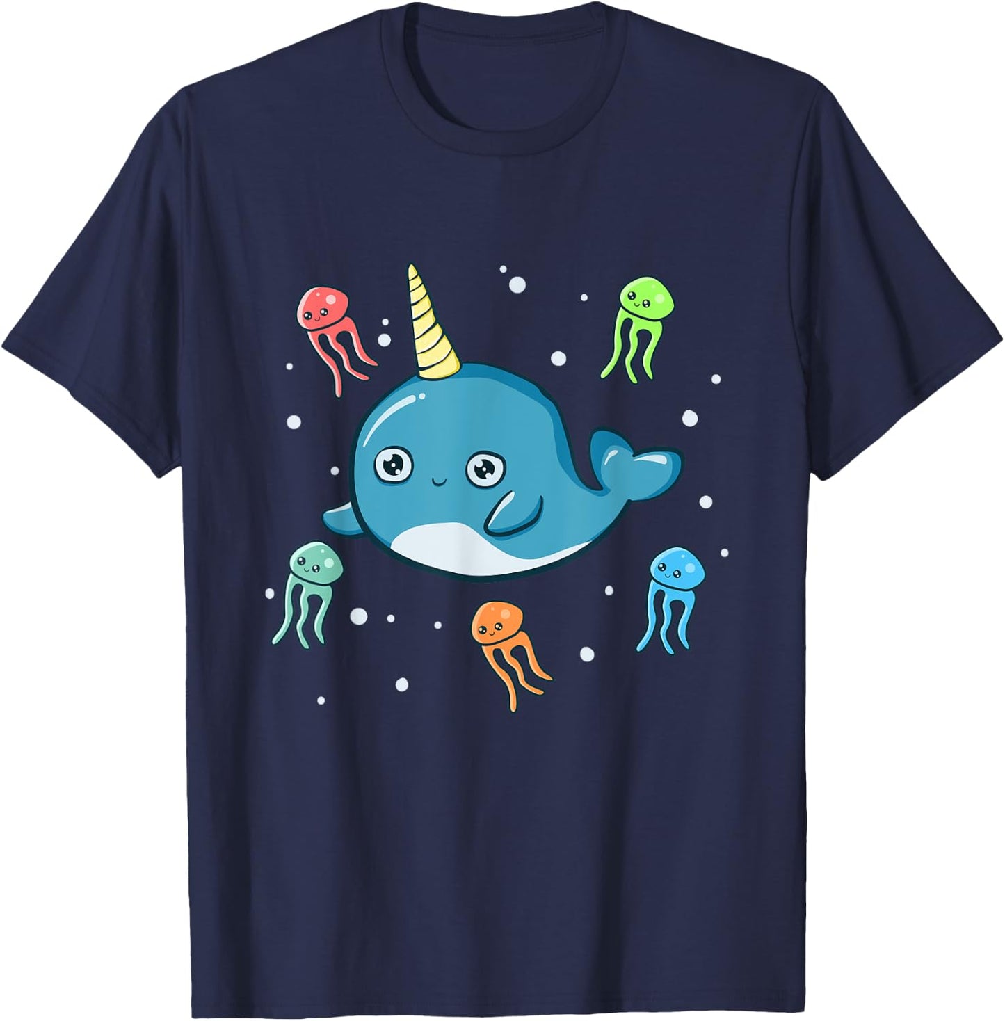 Narwhal Jelly Fish Shirt Unicorn of The Sea Jellyfish PJ T-Shirt - T-Shirt | Navy