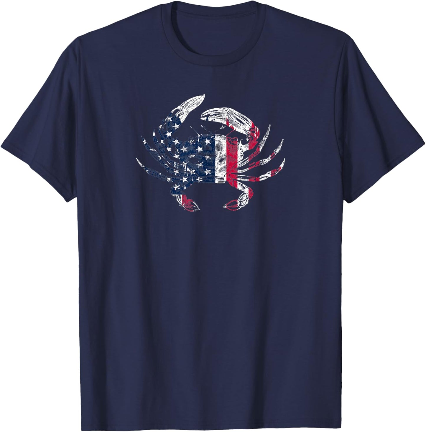 Distressed American Crab USA Flag Shirt T-Shirt - T-Shirt | Navy