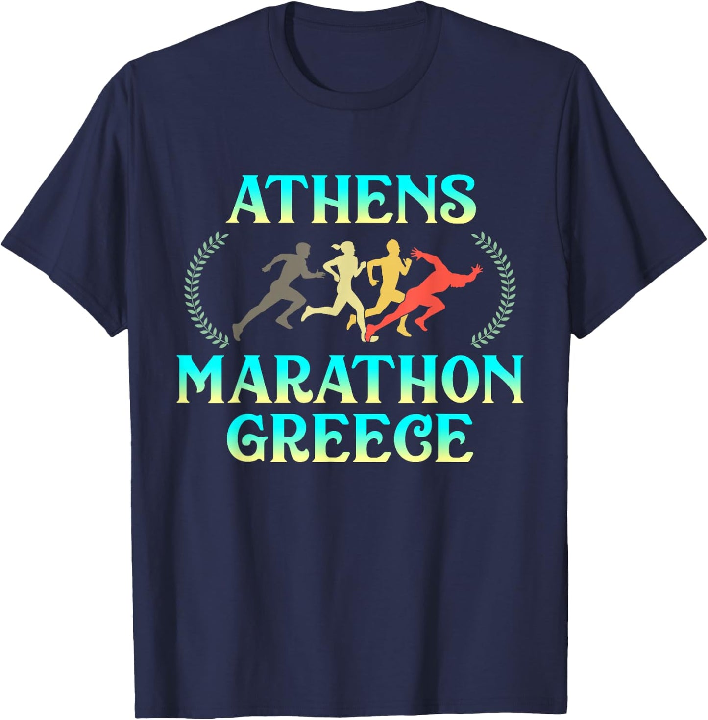 Athens Marathon Greece - Greek Running Training Acropolis T-Shirt - T-Shirt | Navy