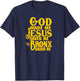 God made me Jesus saved me The Bronx raised me T-Shirt - T-Shirt | Navy