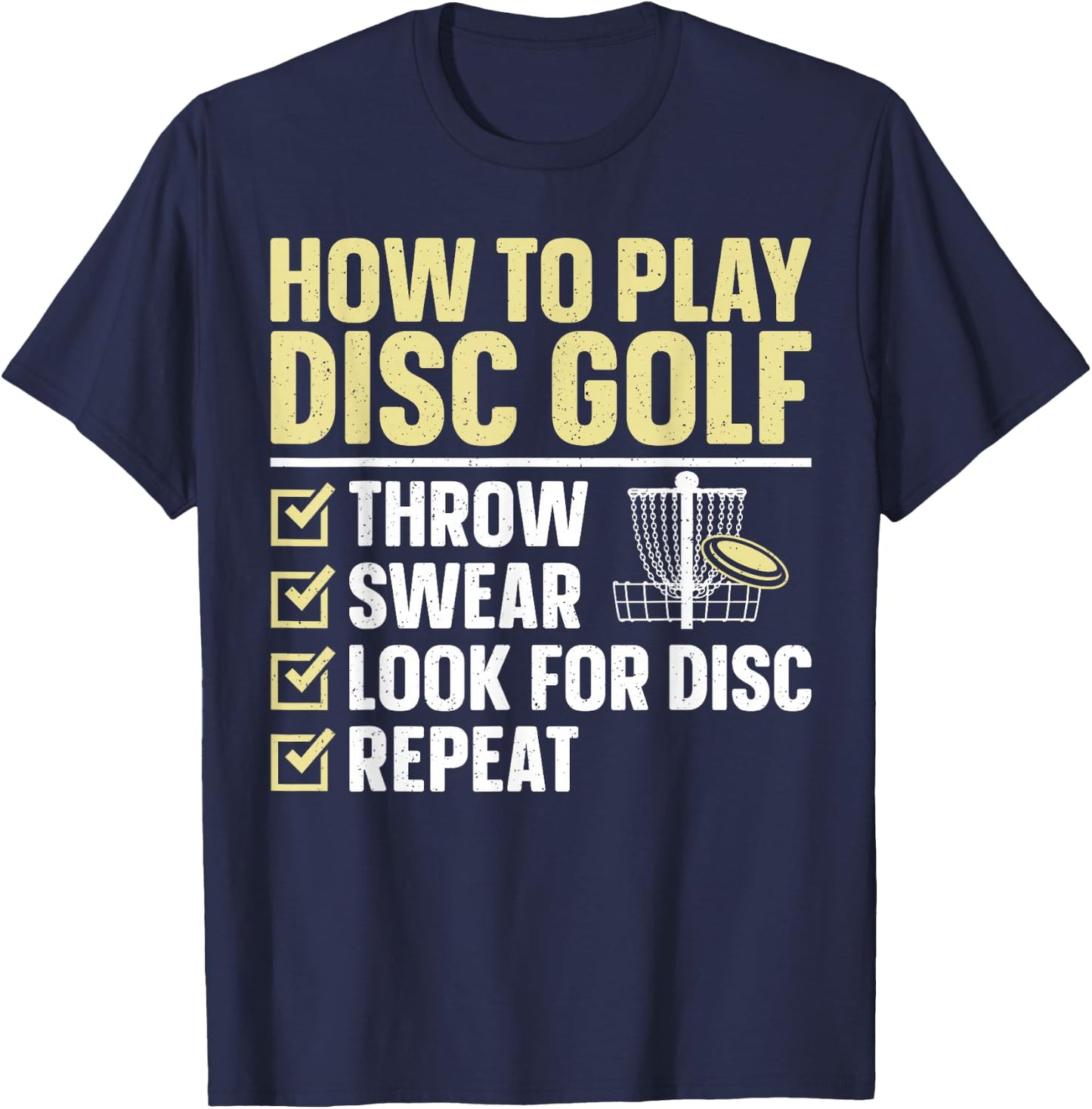 Cool Disc Golf Art Women Kids Golfer Disc Golf Lover T-Shirt - T-Shirt | Navy