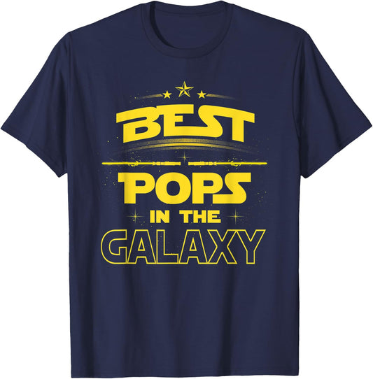 Best POPS in the Galaxy Shirt Fathers Day Gift DAD T-Shirt - T-Shirt | Navy
