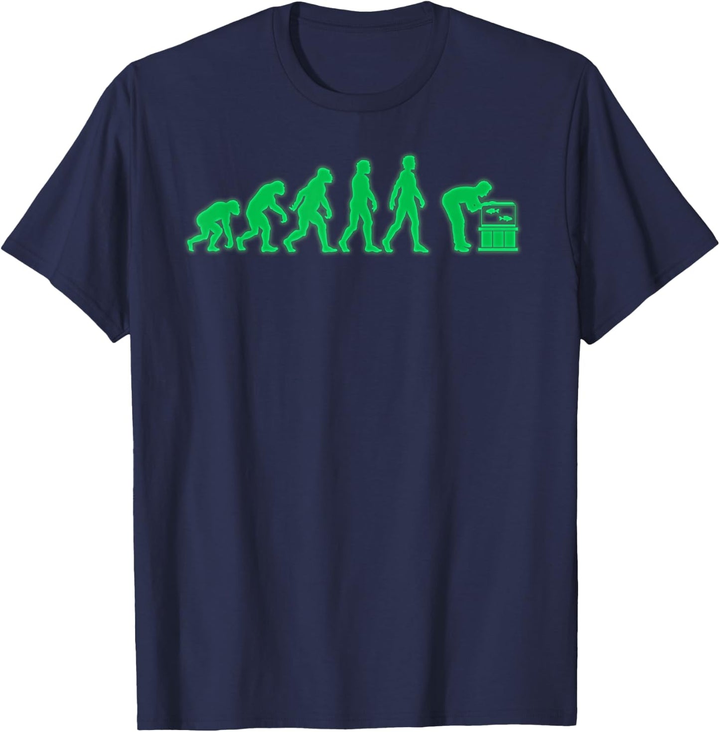 Aquarium Evolution Funny Aquarium T-Shirt - T-Shirt | Navy