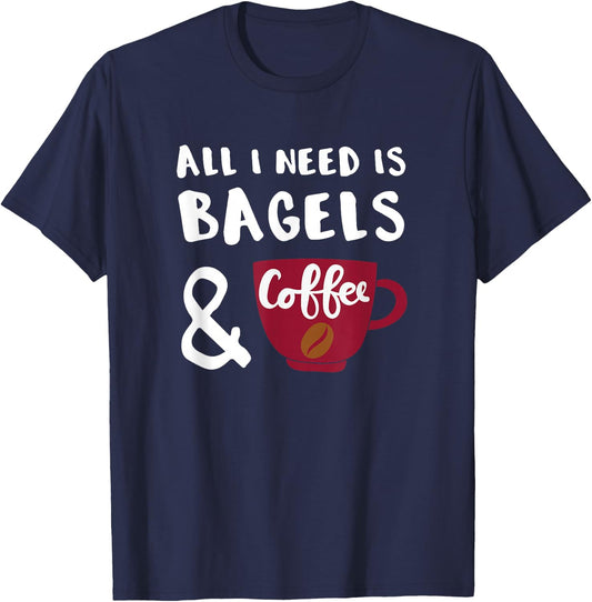 Bagels and Coffee Bagel Lover T-Shirt - T-Shirt | Navy