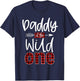 Daddy of The Wild One Buffalo Plaid Lumberjack 1st Birthday T-Shirt - T-Shirt | Navy
