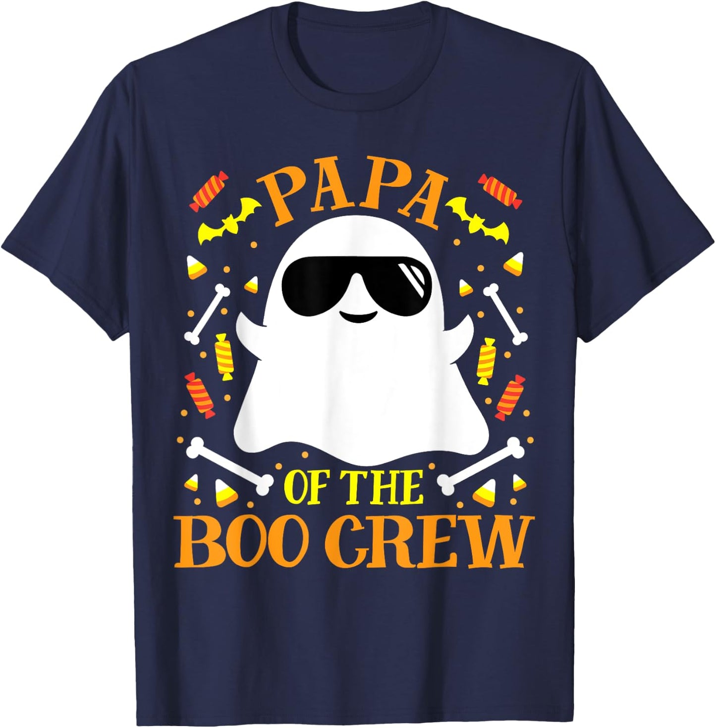 Papa Boo Crew Ghost Matching Family Set Grandpa Halloween T-Shirt - T-Shirt | Navy