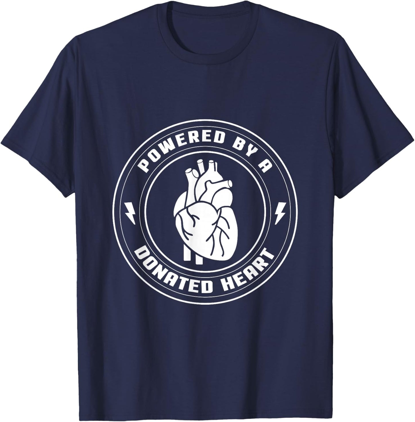 Powered By A Donated Heart & Women T-Shirt - T-Shirt | Navy